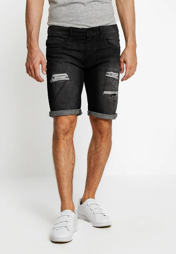 INKADEN HOLES - Jeans Shorts - black