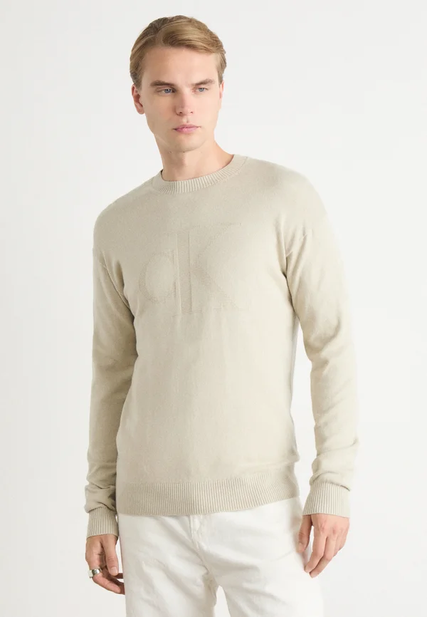 INTARSIA MIX STITCH SWEATER - Strickpullover - pelican