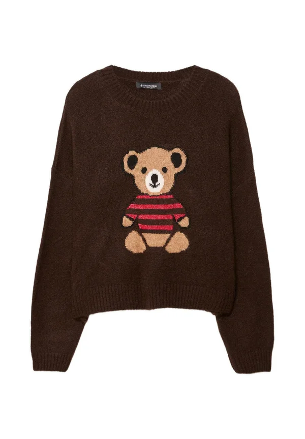 INTARSIA - Strickpullover - dark brown