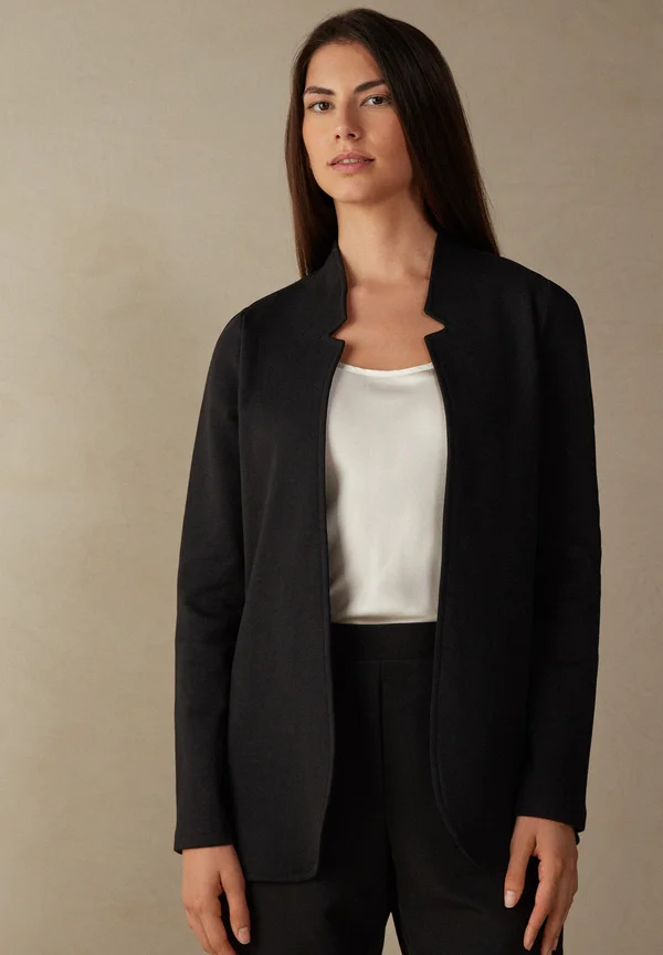 INTERLOCK - Strickjacke - blackanthracite mottled black