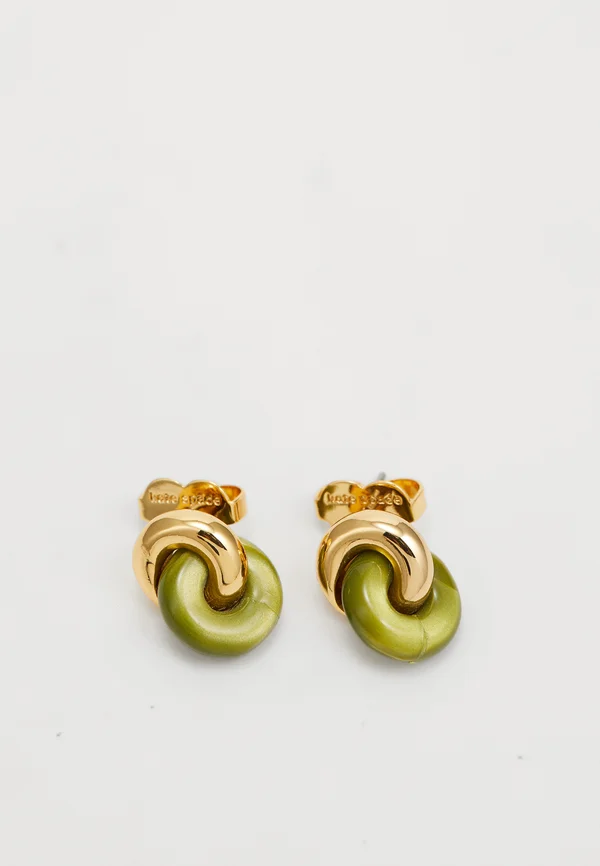 INTERLOCK STUDS - Ohrringe - light green/gold-coloured