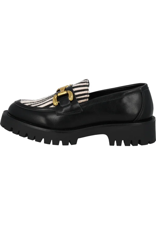 IOLENA - Slipper - schwarz zebra beige