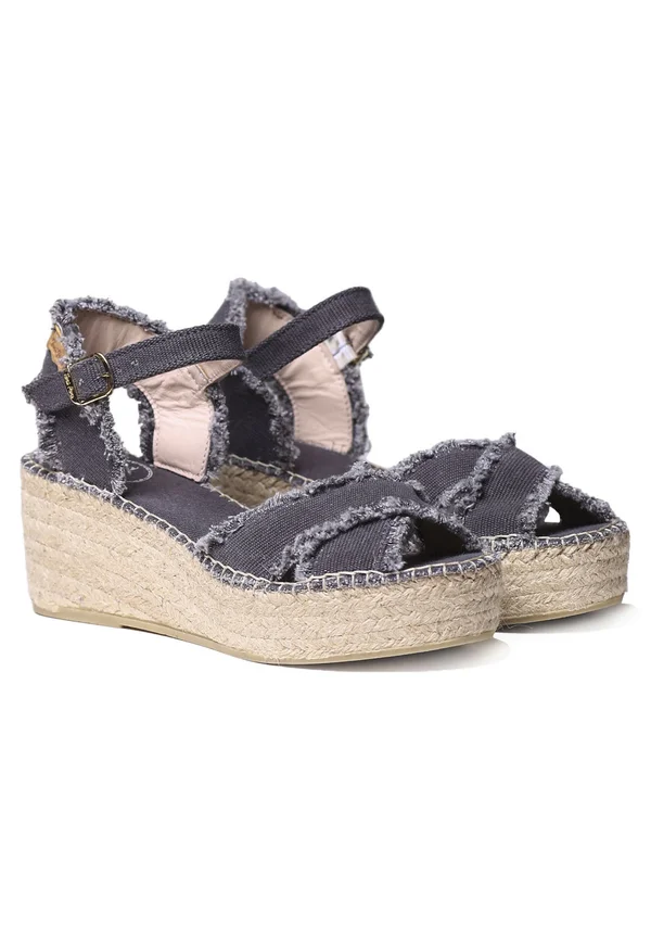 IRINA - Keilsandalette - negre