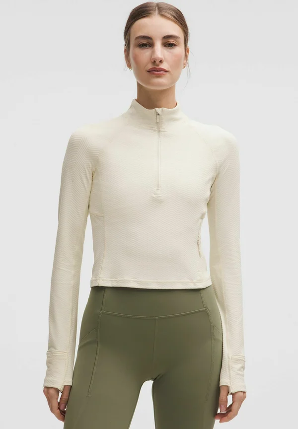 IT'S RULU CROPPED HALF ZIP - Langarmshirt - light ivory