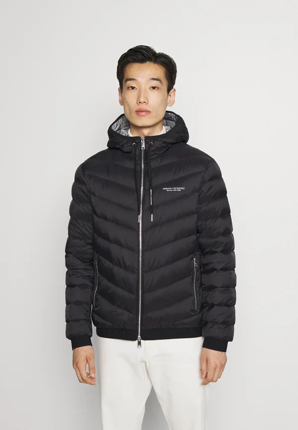 JACKET - Daunenjacke - black/melange grey