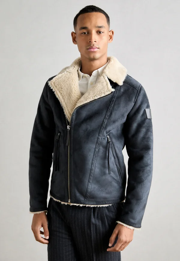 JACKET - Kunstlederjacke - black