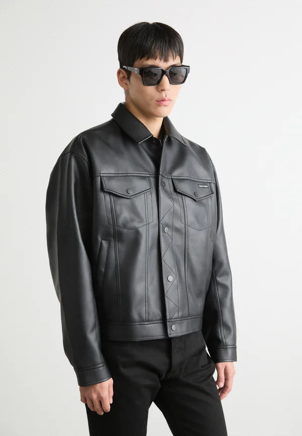 JACKET - Kunstlederjacke - black