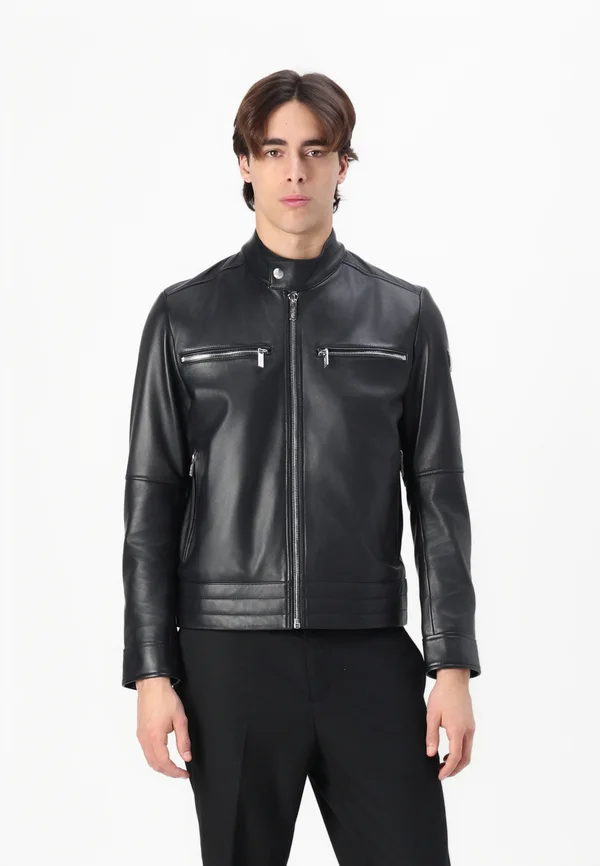 JACKET - Lederjacke - black