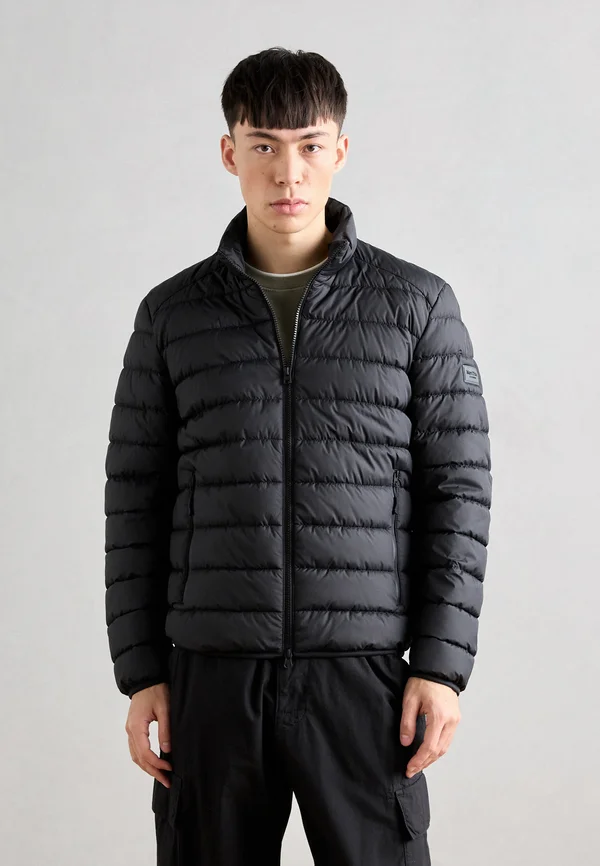 JACKET REGULAR FIT REPREVE STAND UP COLLAR 2WAY VISLON - Übergangsjacke - black