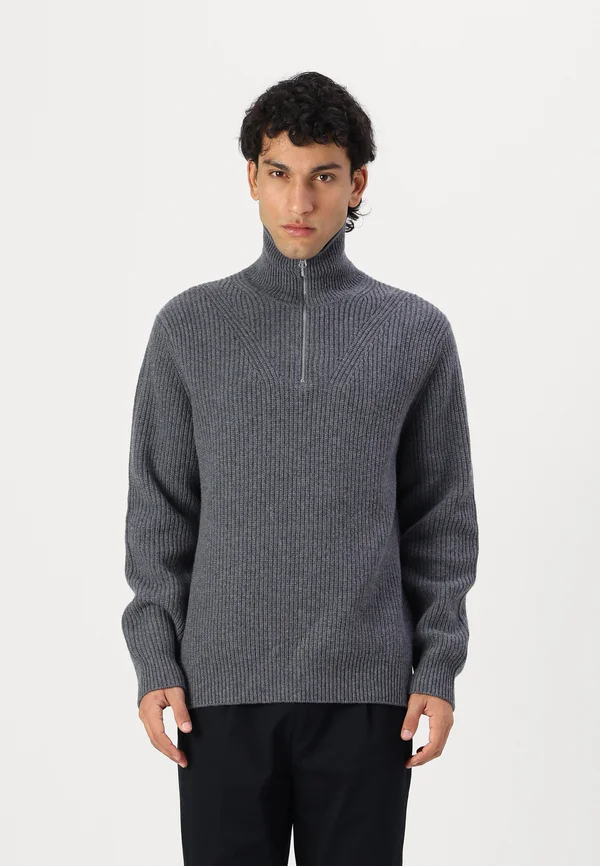 JACKS HALF ZIP  - Strickpullover - dark grey