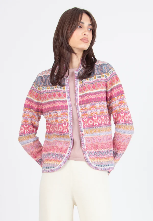 JACQUARD RE-DANDY PATTERN - Strickjacke - light pink