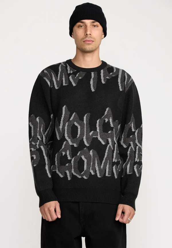 JACQUARD - Strickpullover - black