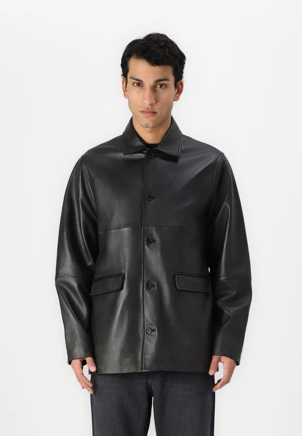 JAMES JACKET  - Lederjacke - washed black