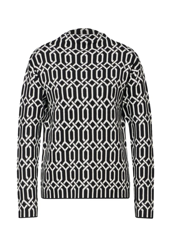 JAQUARD  - Strickpullover - schwarz
