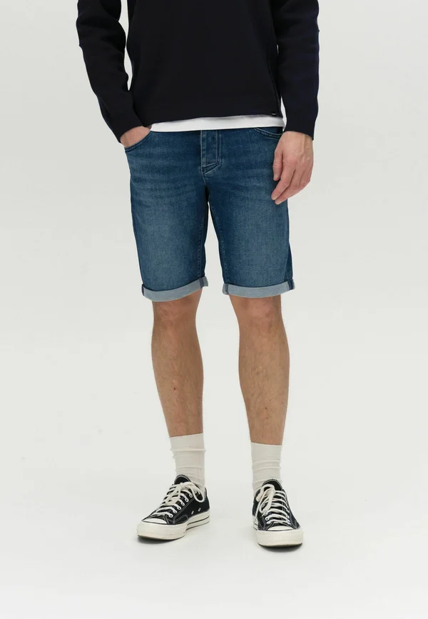 JASON SANZA - Jeans Shorts - mid blue denim