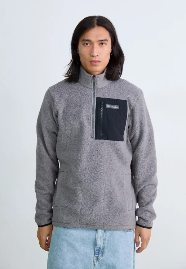 JASPER RIDGE PEBBLED HALF ZIP  - Fleecepullover - city grey/black