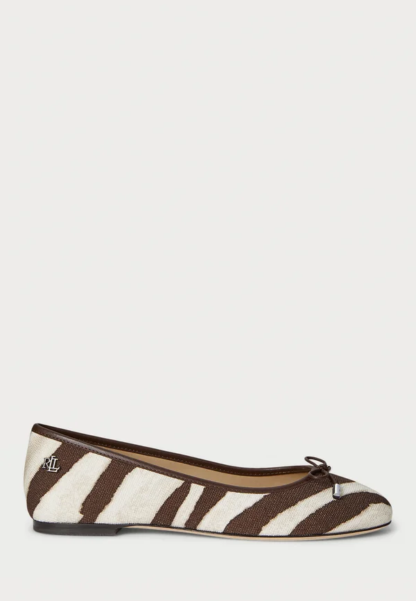 JAYNA ZEBRA-PRINT CANVAS FLAT - Klassischer Ballerina - zebra/dark hickory