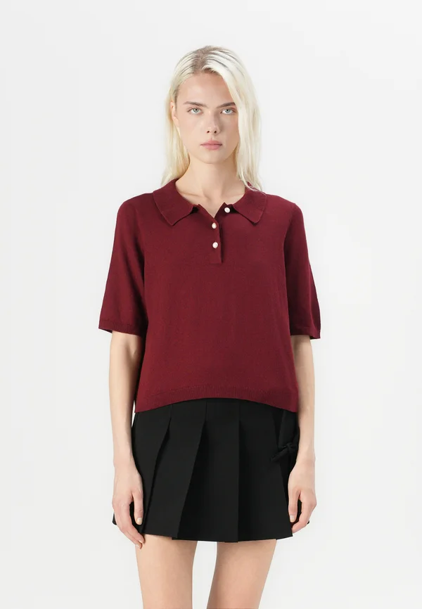 JDYBODIL COLLAR PULLOVER - Strickpullover - cabernet