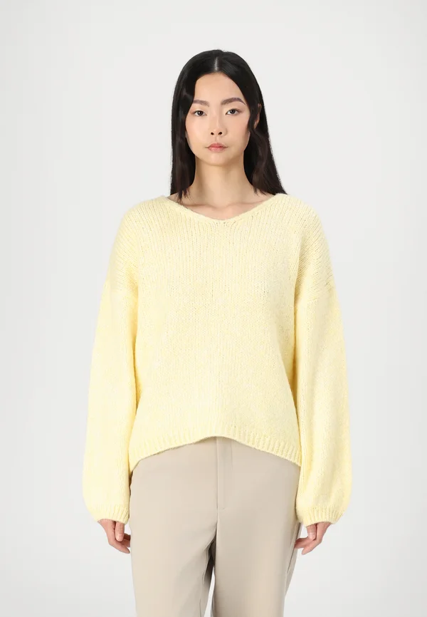 JDYDINEA L/S REVERSIBLE - Strickpullover - pastel yellow