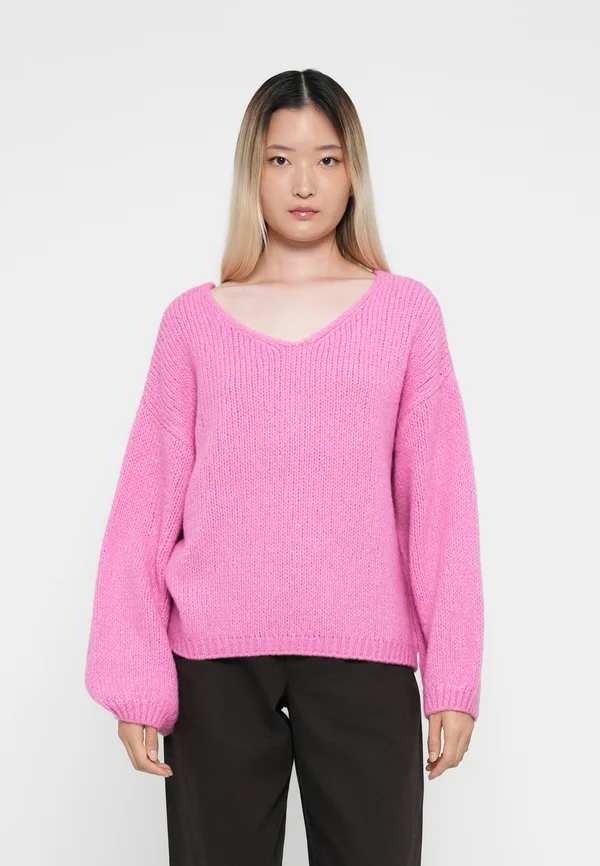 JDYDINEA REVERSIBLE - Strickpullover - super pink