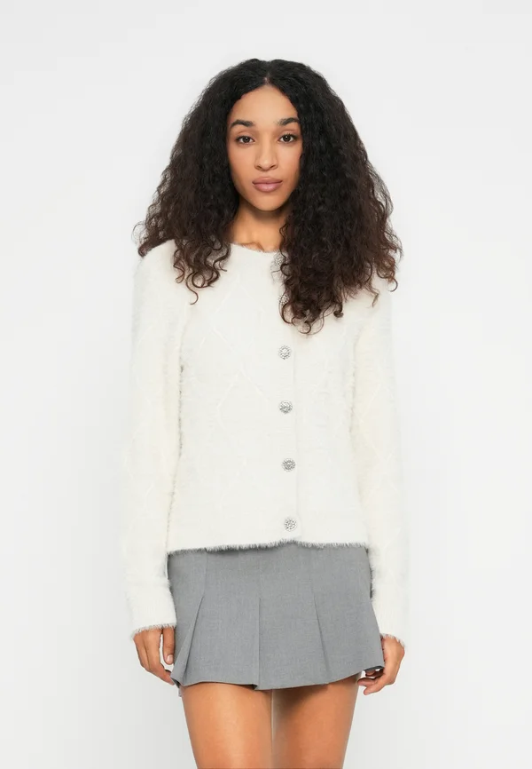JDYJAYLA O NECK CARDIGAN - Strickjacke - ecru