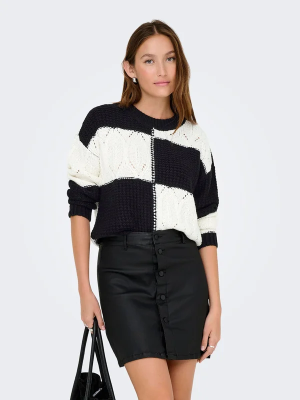 JDYJUSTY LS MIX STRUCTURE - Strickpullover - black