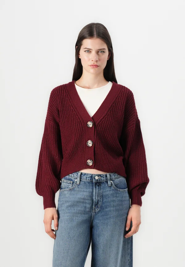 JDYJUSTY SHORT - Strickjacke - cabernet
