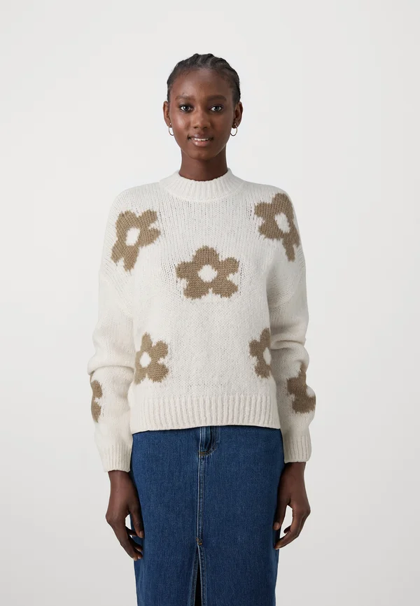 JDYKILIAN FLOWER  - Strickpullover - ecru/trench coat