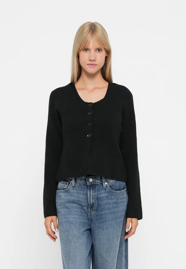 JDYLEA LIFE BUTTON CARDIGAN - Strickjacke - black