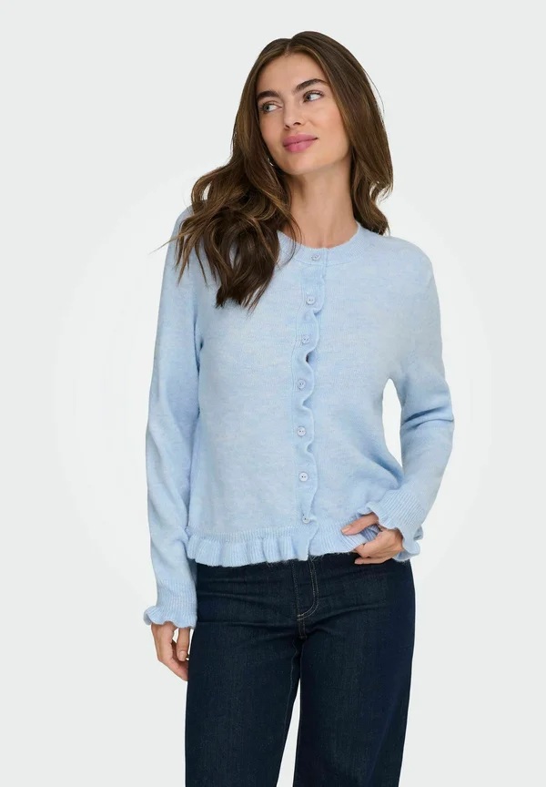 JDYLETTY LS ON FRILL NOOS - Strickjacke - cashmere blue