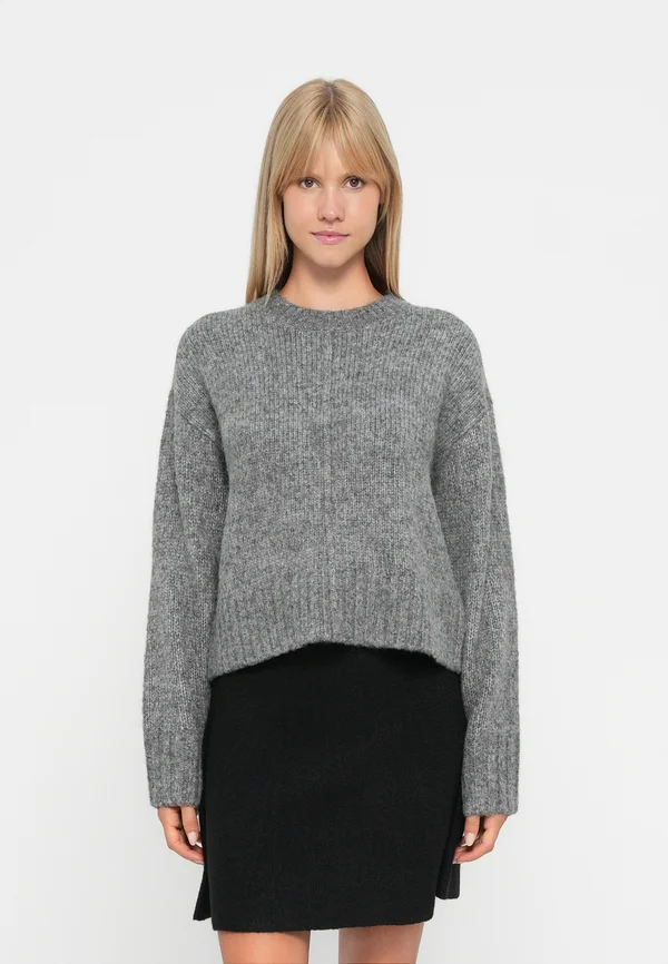 JDYMALONE O NECK PULLOVER - Strickpullover - medium grey melange