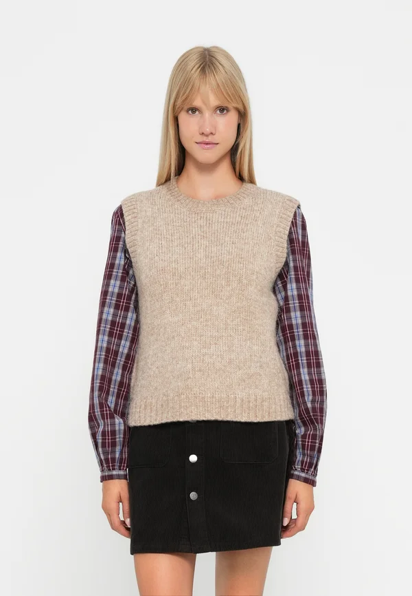 JDYMALONE O NECK VEST - Strickpullover - greige