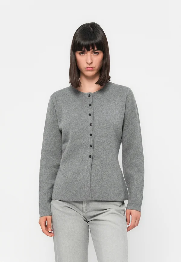 JDYPRIME LIFE WAIST BUTTON  - Strickjacke - medium grey melange