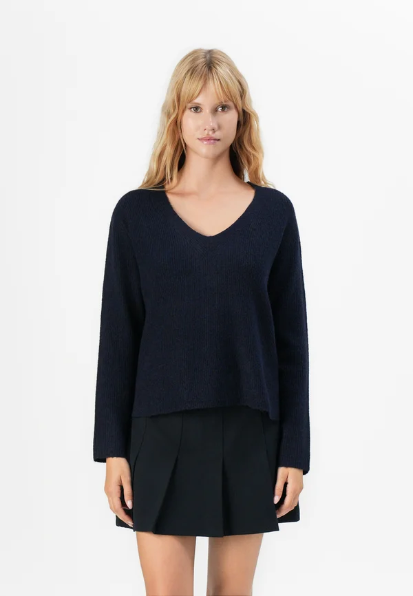 JDYSANDRINE LIFE V NECK - Strickpullover - total eclipse