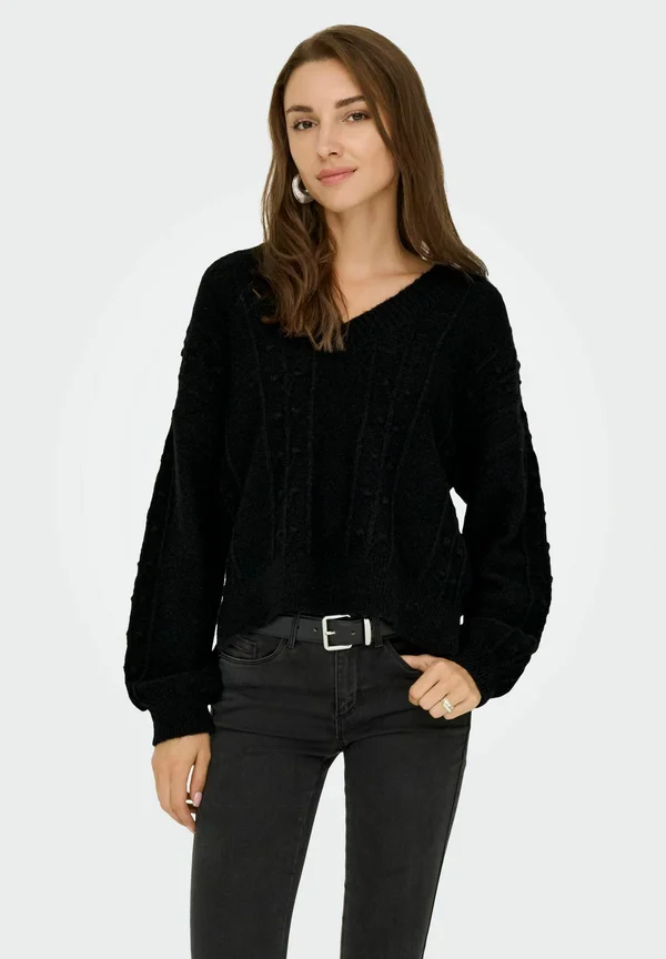 JDYSIGRID LIFE SLIT - Strickpullover - black