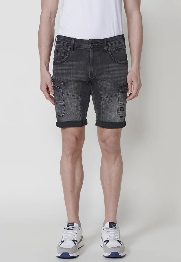 Jeans Shorts - black denim