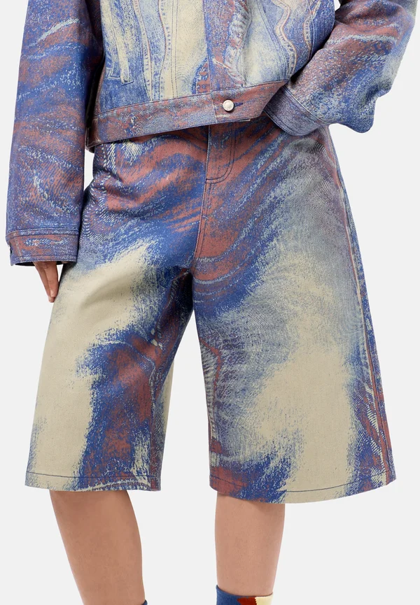 Jeans Shorts - blau beige