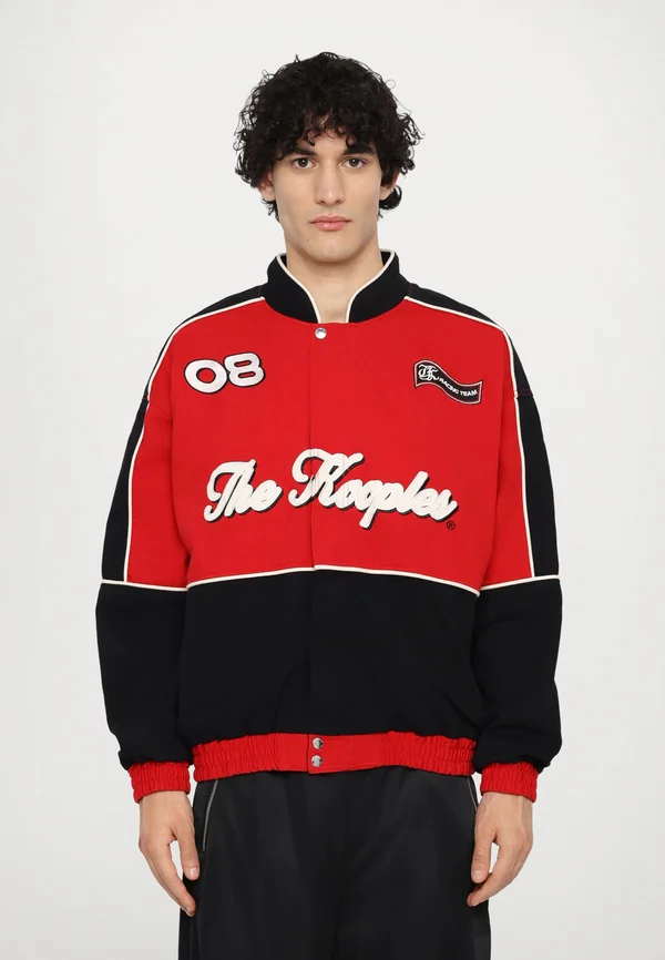 Jeansjacke - black/red