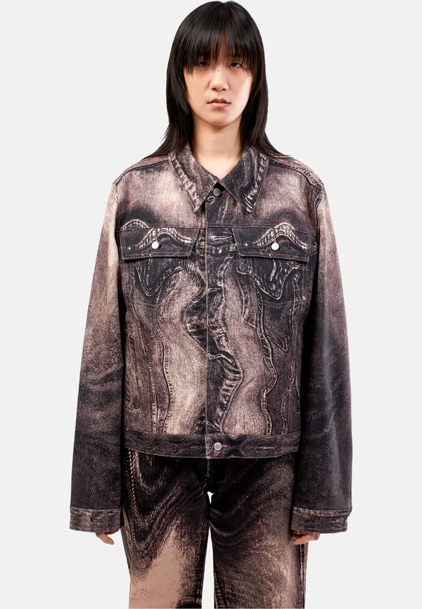 Jeansjacke - schwarz violett