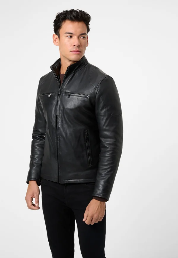 JEFFERSON - Lederjacke - schwarz
