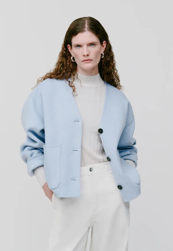 JENEVA - Strickjacke - hellblau mélange