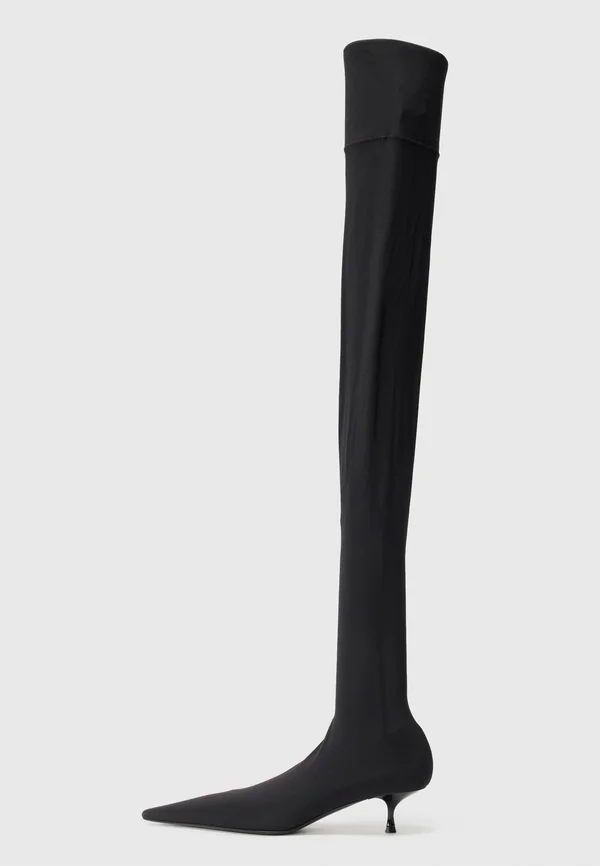 JERSEY BOOT - Overknees - black