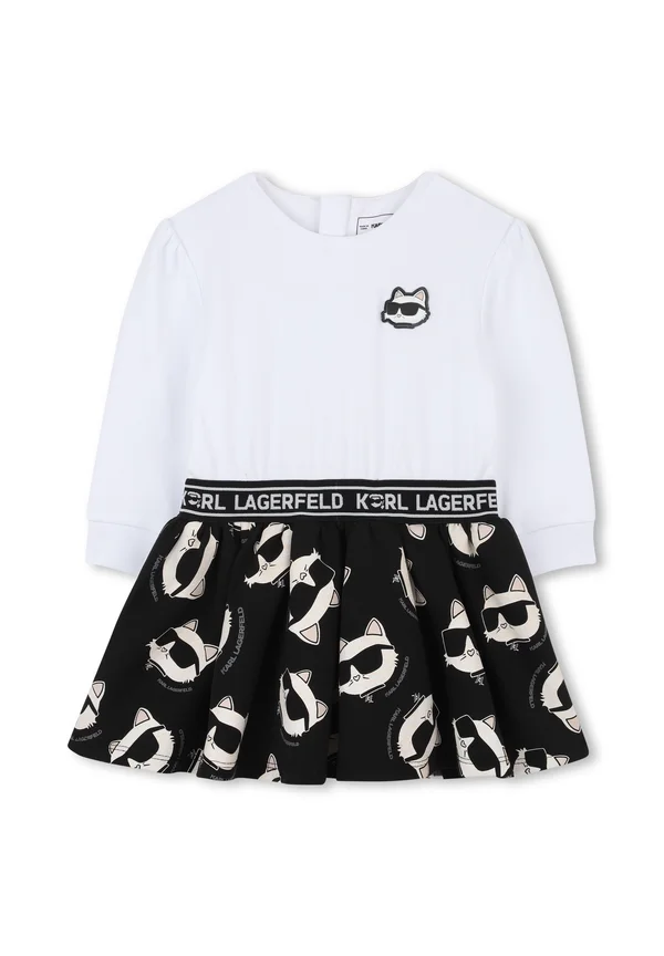 Jerseykleid - white/black