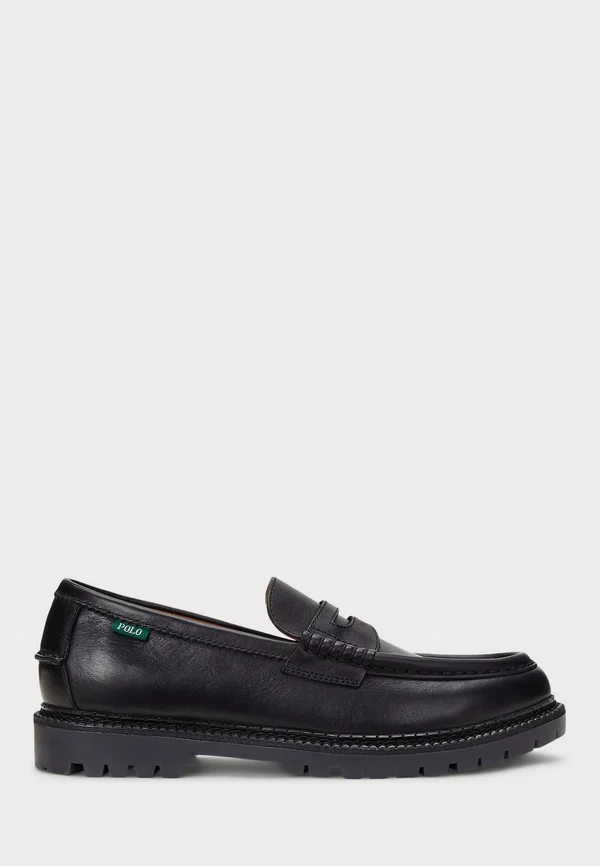 JETT LUG-SOLE LEATHER PENNY LOAFER - Slipper - black