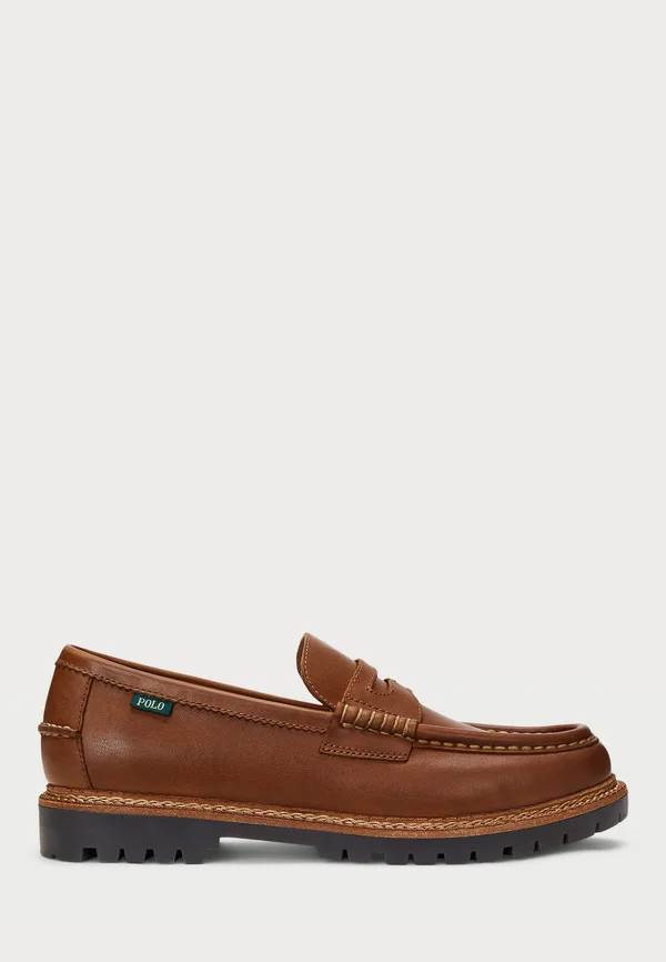 JETT LUG-SOLE LEATHER PENNY LOAFER - Slipper - brown