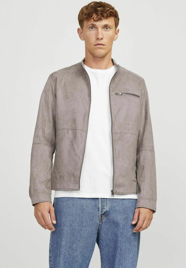 JJEDYLAN BIKER JACKET - Kunstlederjacke - beige