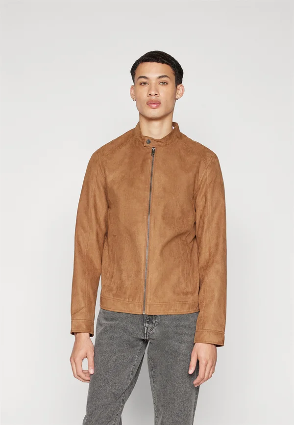 JJEDYLAN JACKET - Kunstlederjacke - cognac