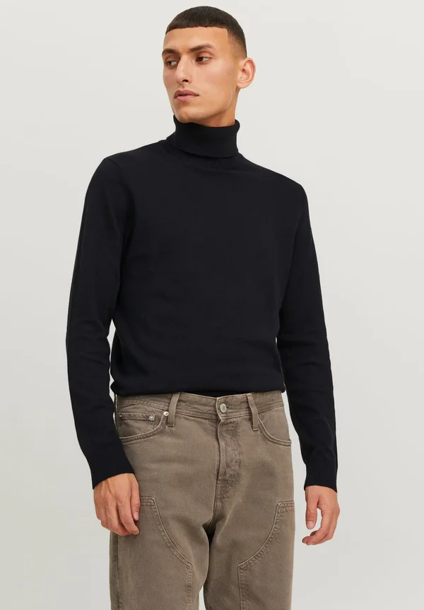 JJEEMIL ROLL NECK - Strickpullover - black