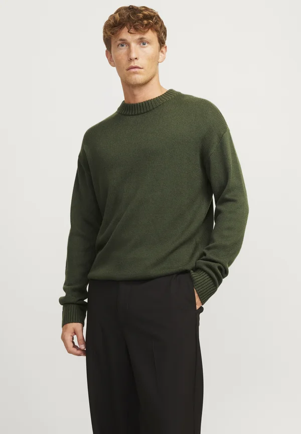 JJEJACK CREW NECK SN - Strickpullover - kombu green