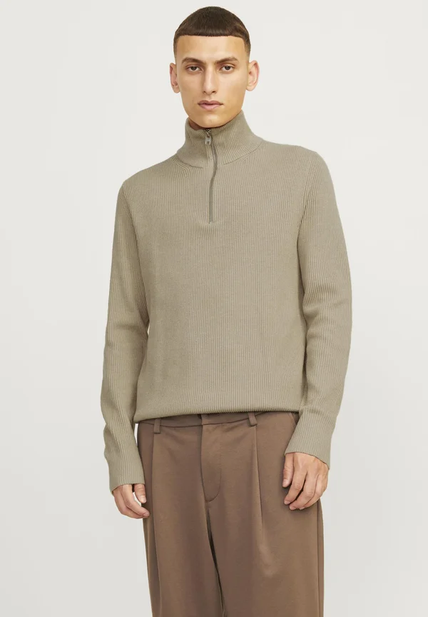 JJEPERFECT HALF ZIP - Strickpullover - crockery